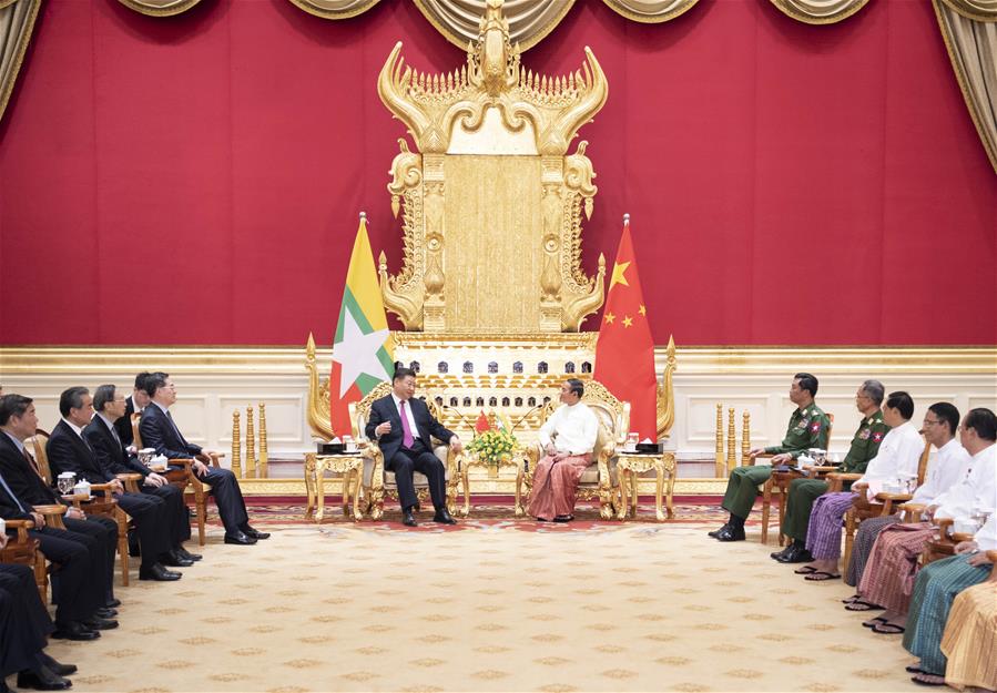 MYANMAR-NAY PYI TAW-CHINA-XI JINPING-PRESIDENT-TALKS