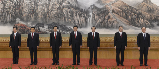 新一屆中央政治局常委同記者見面