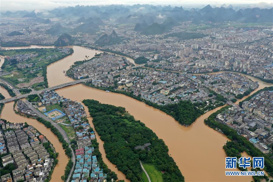 (環境)(2)廣西桂林:暴雨致漓江水位超警戒線