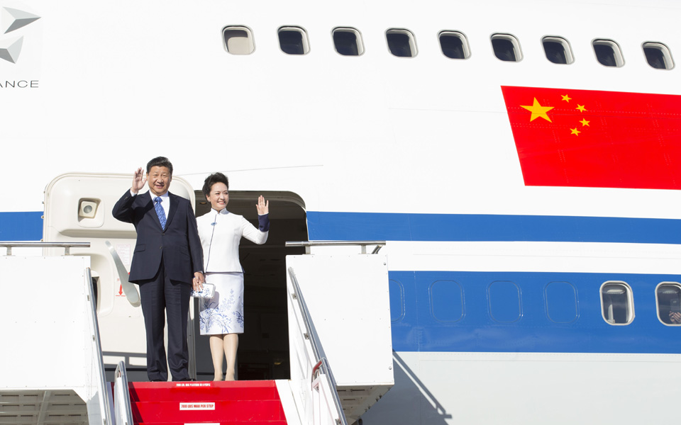 習(xí)近平抵達西雅圖開始對美國進行國事訪問