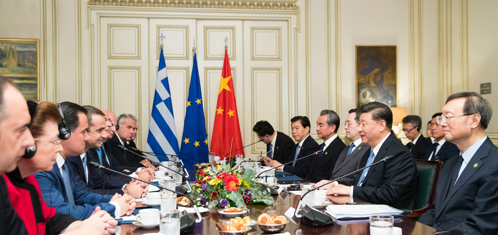 習近平同希臘總理米佐塔基斯會談